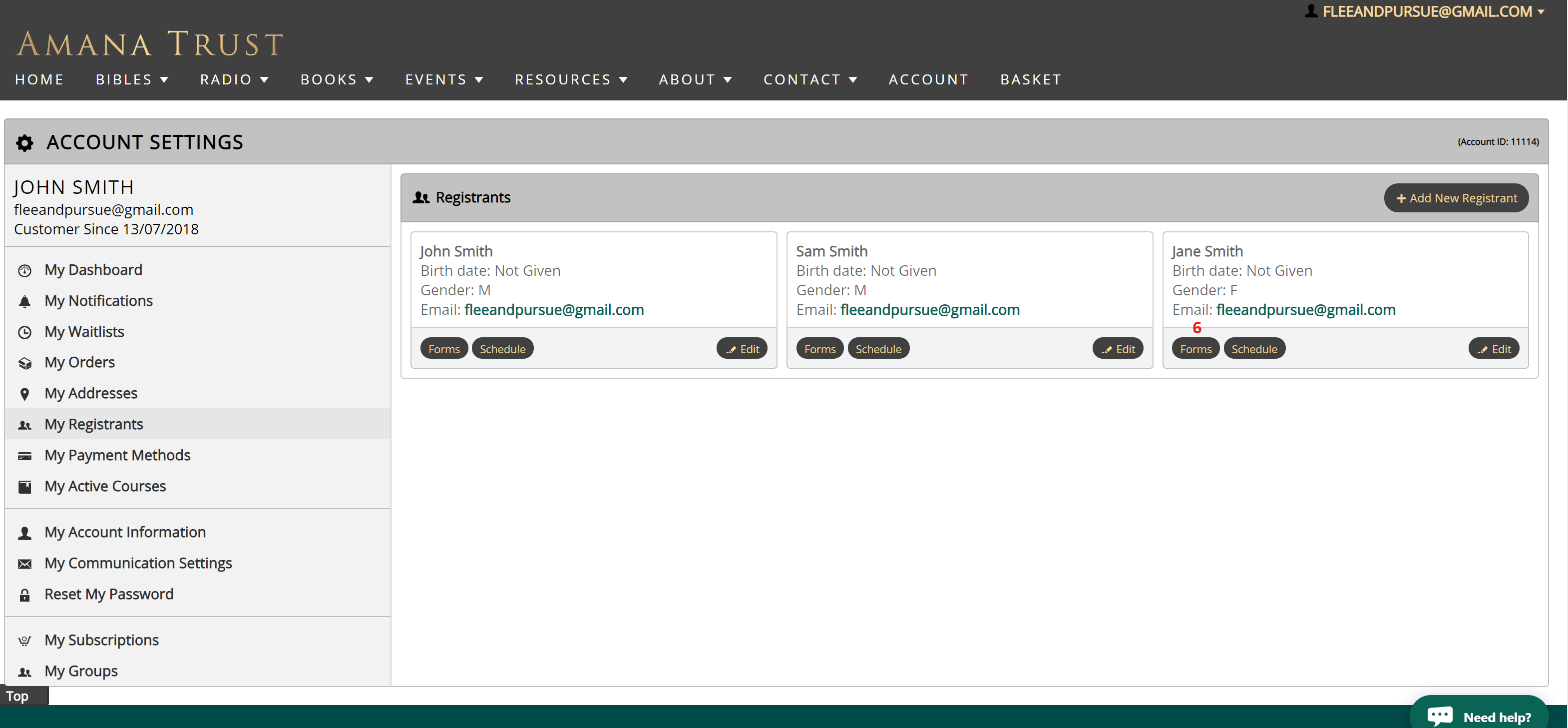 How to add registrants